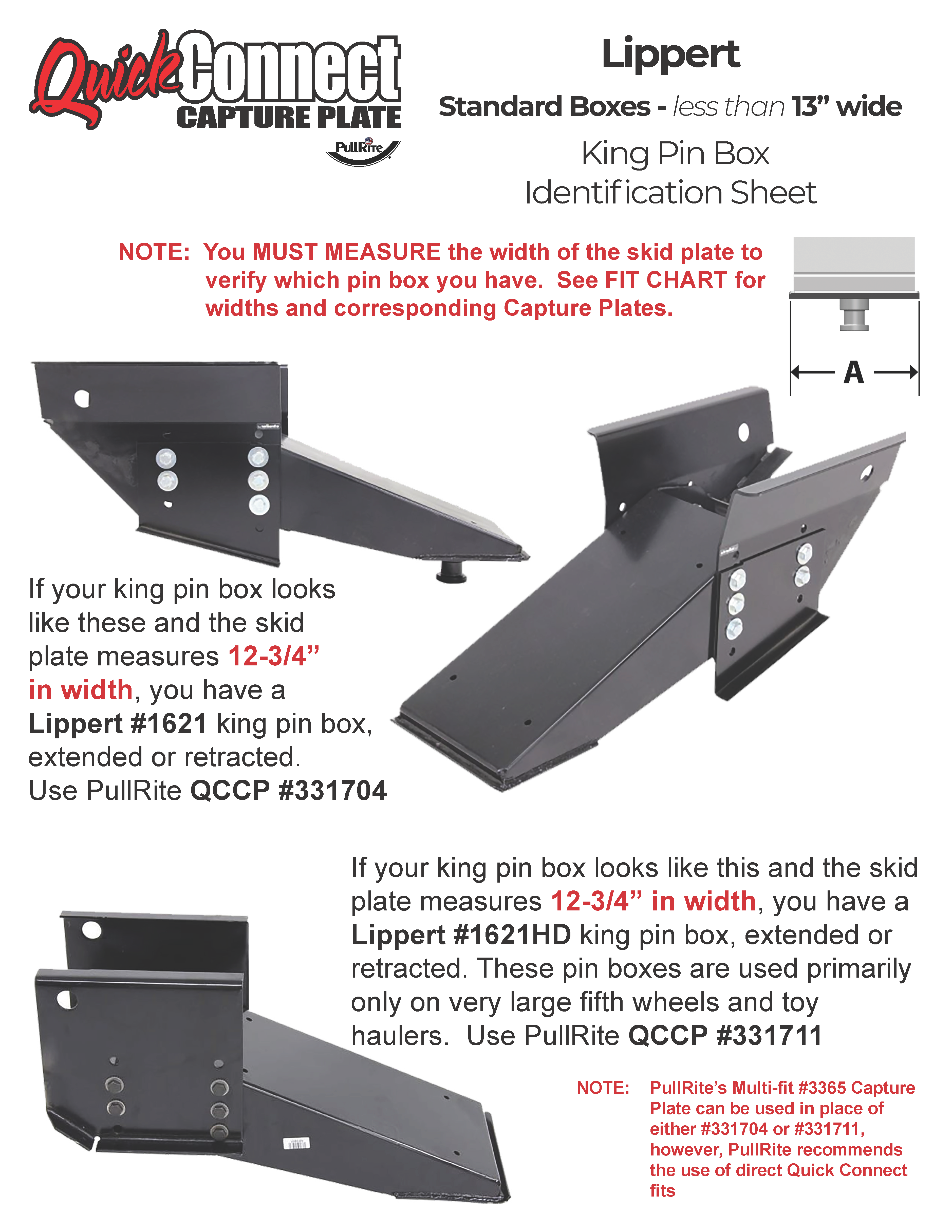 Lippert 12 inch King PIn ID Sheet