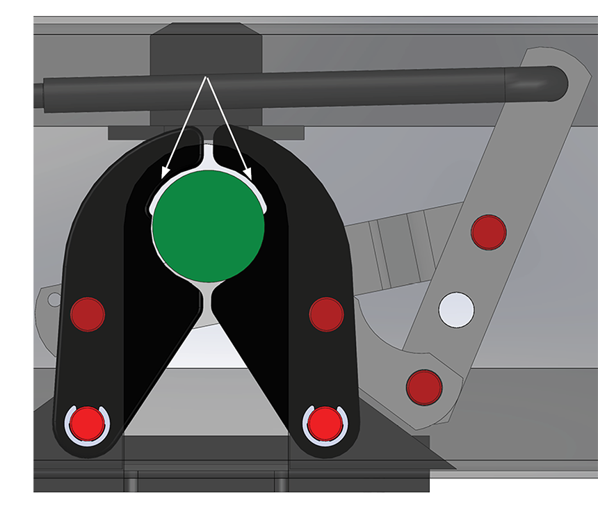 Example of a clamshell type hitch head