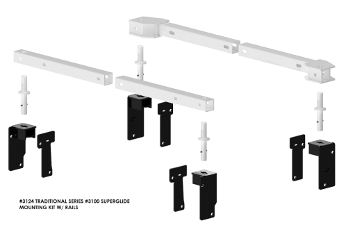 #3124 Traditional Series #3100 SuperRail Mounting Kit, Kit Assembly View